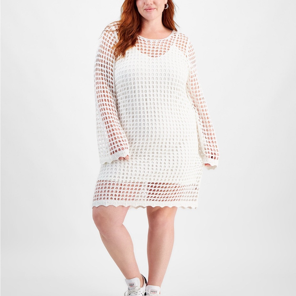 Sold! Women’s Black Open crochet Crochet Dress with Slip Dress Lining - Picture 6 of 6